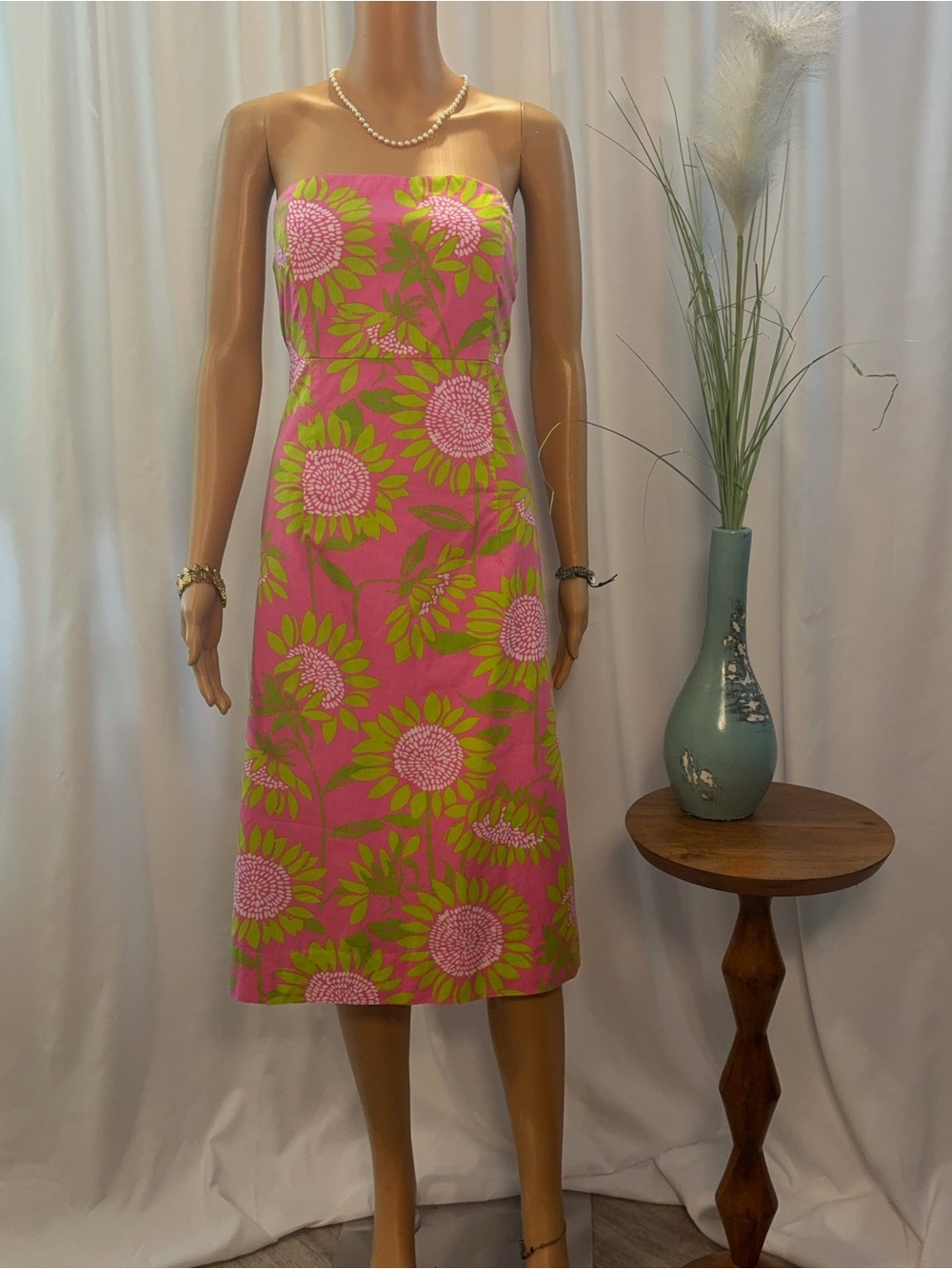 Lilly Pulitzer White Label Sabrina Strapless Dress - Soleil Sunflower Print - 8